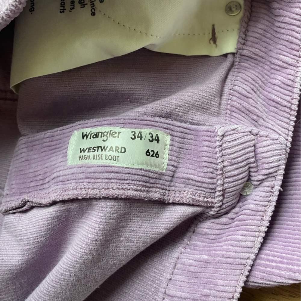 Wrangler Westward 626 Lilac Corduroy High-Rise Bootcut Pants - Picture 4 of 7